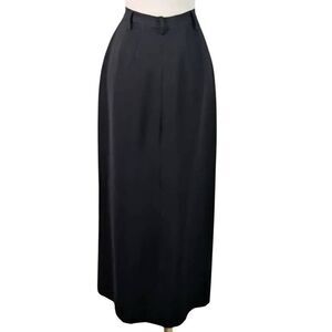 Linda Allard Ellen Tracy L Black Long Pencil Skirt VTG Modest Evening Pockets